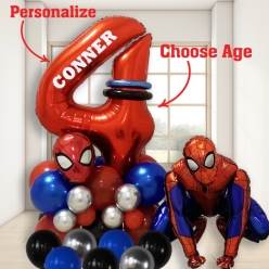 *Spiderman Giant Airfill Personalized Age Balloon Column Kit